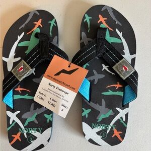 NOR Kids Flip Flops - Black, Green, Blue